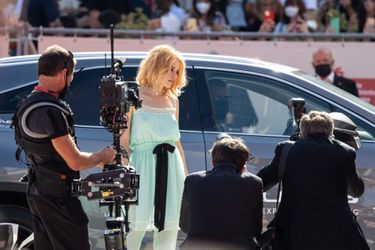 Kristen Stewart, à l'occasion de la projection officielle de « Spencer » à la 78ème Mostra de Venise, vendredi 3 septembre 2021. 