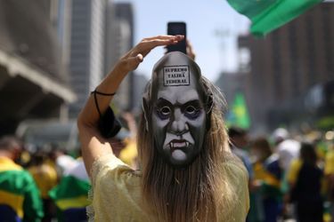 Manifestation de soutien à Jair Bolsonaro à Sao Paulo, au Brésil, le 7 septembre 2021.