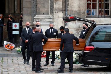 Aux obsèques de Jean-Paul Belmondo à Paris, le 10 septembre 2021.