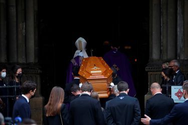 Aux obsèques de Jean-Paul Belmondo à Paris, le 10 septembre 2021.