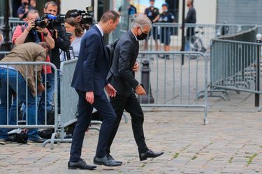 Paul Belmondo arrivant aux obsèques de Jean-Paul Belmondo à Paris, le 10 septembre 2021.