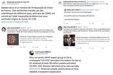 Certains tweets partagés par des diplomates ou représentations chinoises.