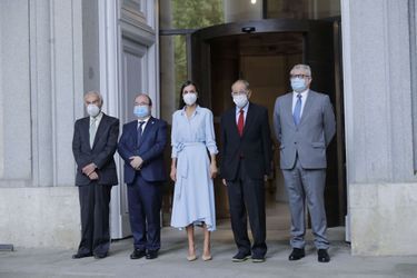 La reine Letizia d'Espagne devant le Musée du Prado à Madrid, le 13 septembre 2021