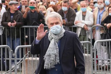 Salvatore Adamo arrivant aux obsèques de Jean-Paul Belmondo à Paris, le 10 septembre 2021.