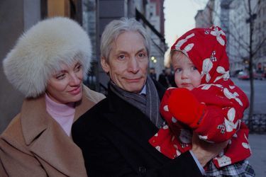 Charlie Watts et sa fille, en 1997.