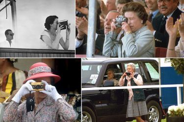 La reine Elizabeth II en train de filmer et de photographier
