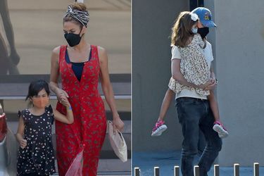 Eva Mendes, Ryan Gosling et leur filles à Los Angeles le 25 août 2021