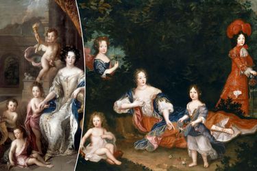 Toiles figurant la marquise de Montespan avec ses enfants (musée de l'Histoire de France, château de Versailles) 