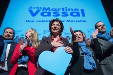 Martine Vassal en meeting à Marseille le 14 février dernier est créditée de 23% des intentions de vote. 