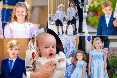 Les huit petits-enfants du roi Carl XVI Gustaf et de la reine Silvia de Suède, le 14 août 2021