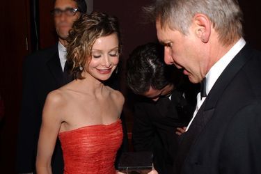 Calista Flockhart et Harrison Ford à l&#039;after-party des Golden Globes à Los Angeles en janvier 2002