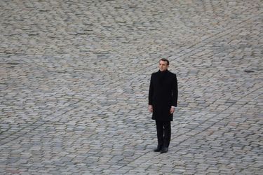 Emmanuel Macron, ici début décembre 2019, aux Invalides lors de l'hommage aux 13 soldats tués au Mali. 