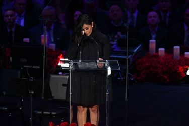 Vanessa Bryant au Staples Center le 24 février, pour l'hommage rendu à sa fille Gianna et son mari Kobe. 