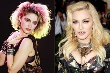 L&#039;évolution de Madonna au fil des années : à gauche en 1984 et à droite en 2017