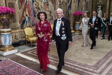 La famille royale de Suède lors du précédent "representationsmiddag" à Stockholm, le 12 novembre 2019 