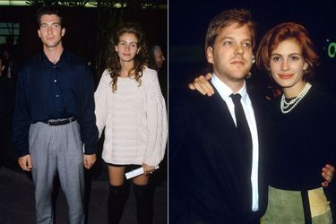 Les amours de Julia Roberts : à gauche avec Dylan McDermott et à droite avec Kiefer Sutherland
