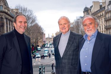 Xavier Niel, Claude Bébéar et Henri Lachmann, à Paris, le 3 février