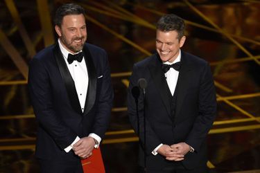 Ben Affleck et Matt Damon, aux Oscars en 2017. 