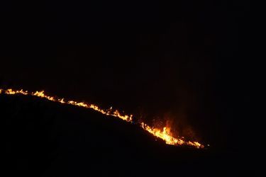 Le feu à Giarratana, en Sicile