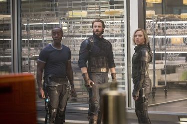 Scarlett Johansson (avec Don Cheadle et Chris Evans) dans le film «Avengers : Infinity War» sorti en 2018