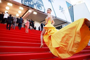 La montée des marches du film « Aline » au Festival de Cannes, ce mardi 13 juillet 2021.