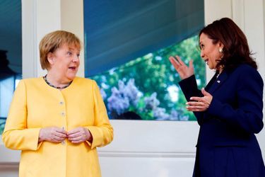 Kamala Harris a reçu Angela Merkel à Washington, le 15 juillet 2021.