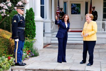 Kamala Harris a reçu Angela Merkel à Washington, le 15 juillet 2021.