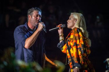Blake Shelton et Gwen Stefani en concert au Festival Country Thunder à Twin Lakes (Wisconsin) le 18 juillet 2021