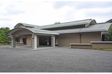 Extérieur de la nouvelle demeure, rénovée, de l'empereur Naruhito du Japon, de l'impératrice Masako et de leur fille la princesse Aiko dans le complexe du Palais impérial à Tokyo, le 14 juillet 2021
