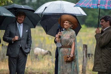 La reine Maxima et le roi Willem-Alexander des Pays-Bas au parc de Herzberge à Berlin, le 7 juillet 2021