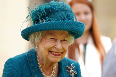 Le chapeau de la reine Elizabeth II à Manchester, le 8 juillet 2021