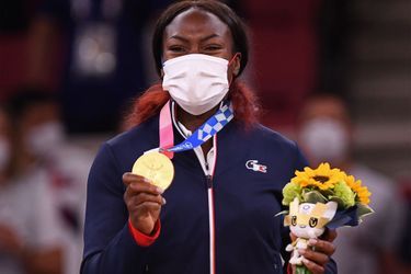 Clarisse Agbégnénou a été couronnée d’or au judo en moins de 63 kilos mardi.
