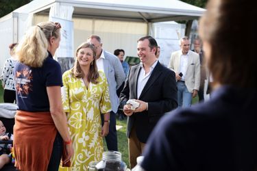 Le prince héritier Guillaume et la princesse Stéphanie de Luxembourg, à Ettelbruck le 2 juillet 2021