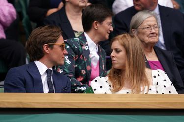 La princesse Beatrice d&#039;York et Edoardo Mapelli Mozzi au tournoi de Wimbledon à Londres, le 8 juillet 2021