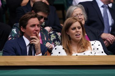 La princesse Beatrice d&#039;York et Edoardo Mapelli Mozzi au tournoi de Wimbledon à Londres, le 8 juillet 2021