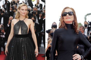 Diane Kruger et Isabelle Huppert sur le tapis rouge du 74e Festival de Cannes pour la montée des marches du film «Tout s'est bien passé» le 7 juillet 2021