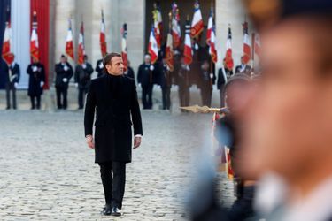 Emmanuel Macron lors de l'hommage aux treize soldats tués au Mali le 26 novembre 2019.