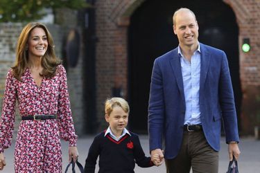 Kate Middleton et le prince William emmènent leur fils George à l&#039;école Thomas&#039;s Battersea à Londres le 5 septembre 2019. 