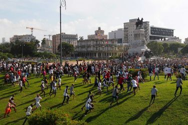 Manifestation à La Havane, à Cuba, le 11 juillet 2021.