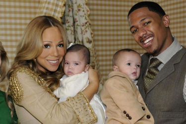 Mariah Carey et Nick Cannon avec leurs enfants Monroe et Moroccan pour la chaîne ABC en octobre 2011