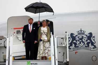 La reine Maxima et le roi Willem-Alexander des Pays-Bas à leur arrivée à Berlin, le 5 juillet 2021