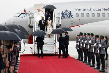 La reine Maxima et le roi Willem-Alexander des Pays-Bas ont atterri à Berlin, le 5 juillet 2021