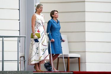 La reine Maxima des Pays-Bas avec la Première dame allemande à Berlin, le 5 juillet 2021