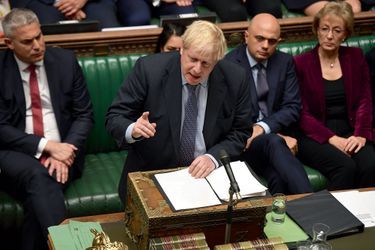 Boris Johnson à la Chambre des Communes, le 19 octobre, à Londres.
