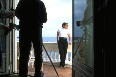 Frances McDormand lors d&#039;un shooting au Festival de Cannes en 1996 pour la promotion du film «Fargo»