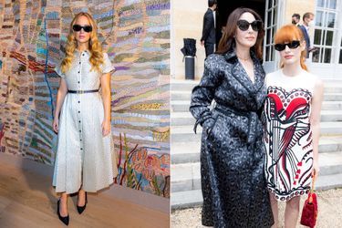 Jennifer Lawrence, Monica Bellucci et Jessica Chastain au défilé Dior haute couture automne-hiver 2021-2022 à Paris le 5 juillet 2021