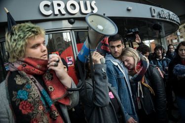 Rassemblement devant le Crous à Lyon le 12 novembre 2019.