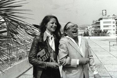 Charlotte Rampling avec le dramaturge américain Tennessee Williams sur la Croisette en 1976