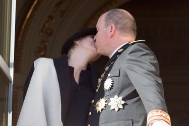 La princesse Charlène et le prince Albert II de Monaco, le 19 novembre 2014, lors de la Fête nationale