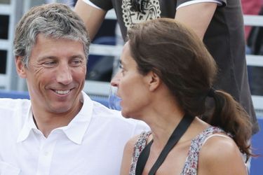 Le 12 juillet 2013, en famille à Saint-Tropez avec sa femme, Florence, lors du match France-Suède du Classic Tennis Tour.